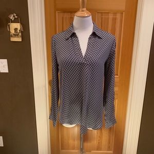 Blue printed blouse.